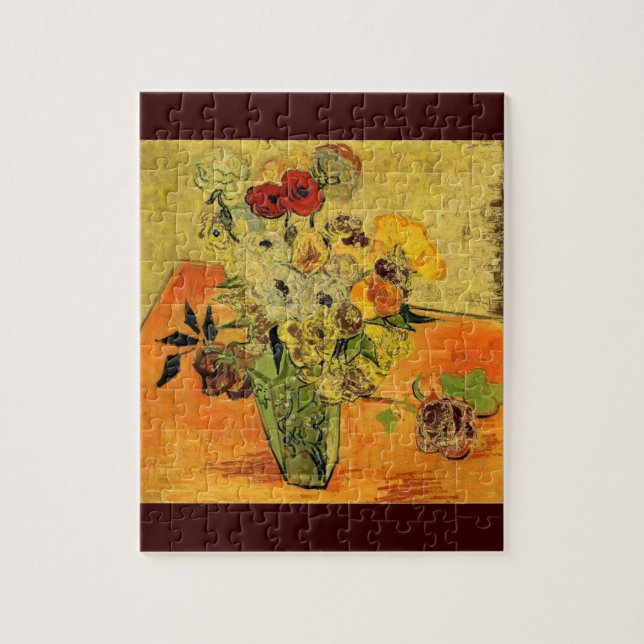 Van Gogh som målar nyckfulla blommarblommaVines Pussel (Vertikal)