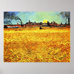 Van Gogh - Sommarkväll, Wheatfield/Setting Sol Poster