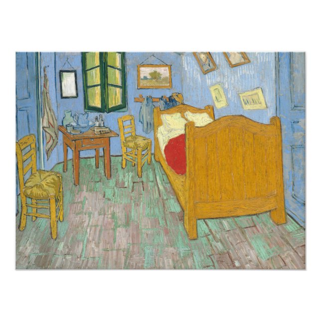 Van Gogh Sovrum i Arles - Klassisk Gul & Blå Fototryck (Framsidan)