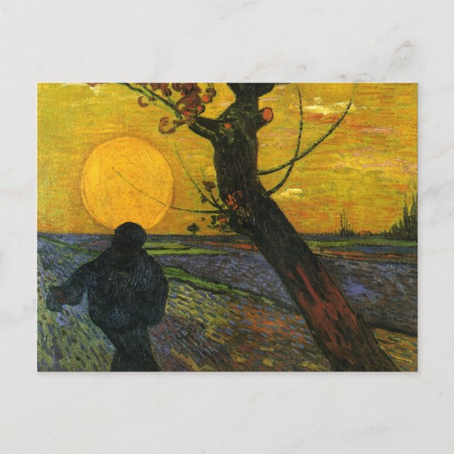 Van Gogh Sower med att ställa in Sol-vykort Vykort (Framsida)