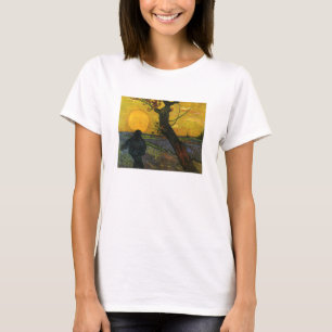 Van Gogh Sower med T-tröja för inställningssol Tröja