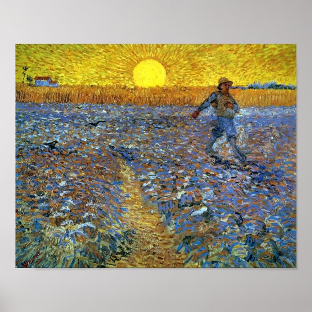 Van Gogh - Sower (Sower with Setting Sol) Poster (Framsidan)