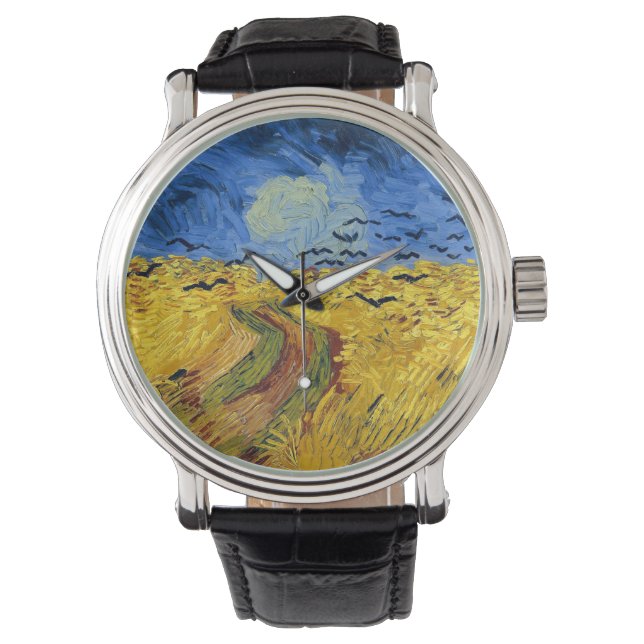 Van Gogh Spannmål fält impressionistisk Målning Armbandsur (Framsida)