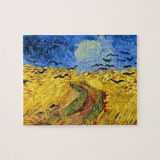 Van Gogh Spannmål fält impressionistisk Målning Pussel (Horisontell)