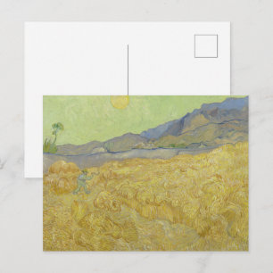 Van Gogh Spannmål fält med Skördare - Gyllene Sol Vykort