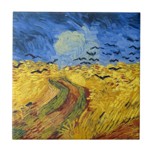 Van Gogh Spannmål sfält impressionistisk Målning Kakelplatta