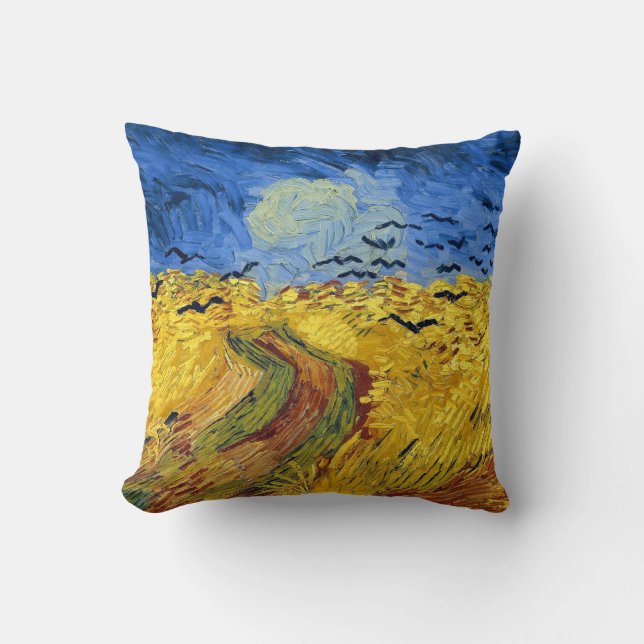 Van Gogh Spannmål sfält impressionistisk Målning Kudde (Framsida)