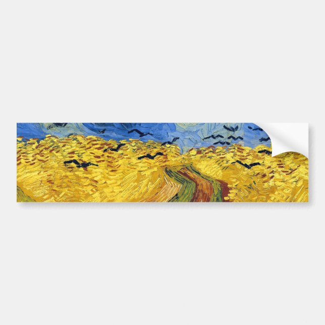 Van Gogh Spannmålsfält Berömd Impressionism Bildekal (Framsidan)
