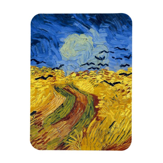 Van Gogh Spannmålsfält Berömd Impressionism Magnet (Vertikal)