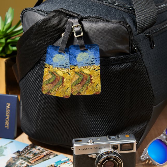 Van Gogh Spannmålsfält impressionistisk målning Bagagebricka (Fram & Baksida)