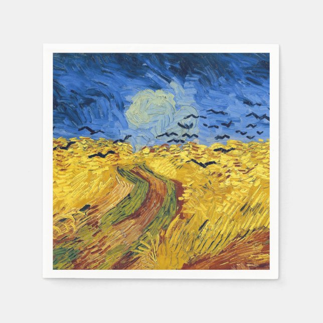 Van Gogh Spannmålsfält impressionistisk Målning Pappersservett (Framsidan)