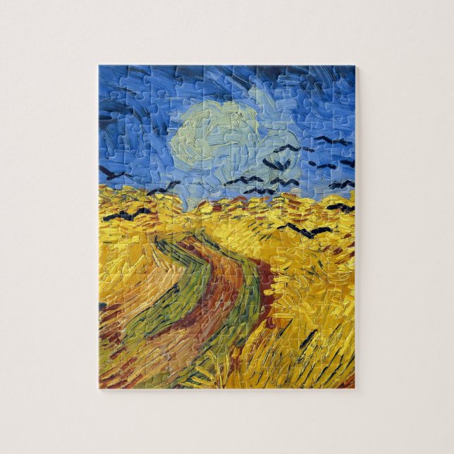 Van Gogh Spannmålsfält impressionistisk Målning Pussel (Vertikal)