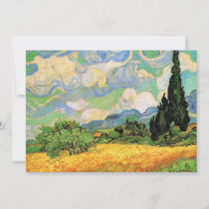 Van Gogh Spannmålsfält med cypresser vid Haute Gal