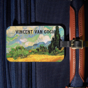Van Gogh Spannmålsfält med cypresser vid Haute Gal Bagagebricka