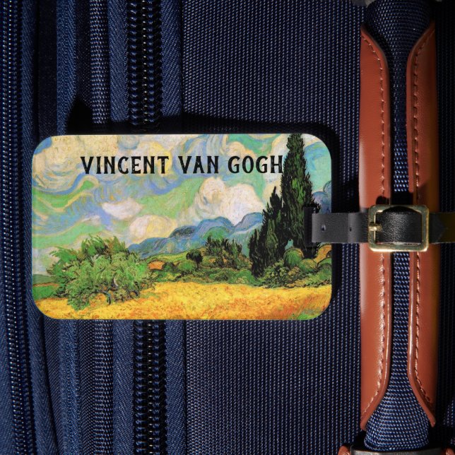 Van Gogh Spannmålsfält med cypresser vid Haute Gal Bagagebricka (Framsida Insitu 4)