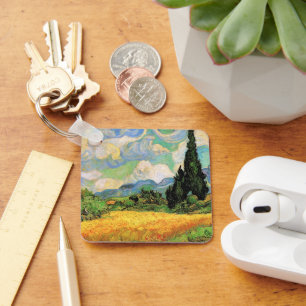 Van Gogh Spannmålsfält med cypresser vid Haute Gal Nyckelring
