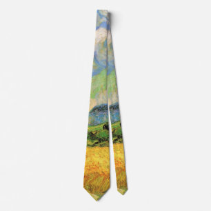 Van Gogh Spannmålsfält med cypresser vid Haute Gal Slips