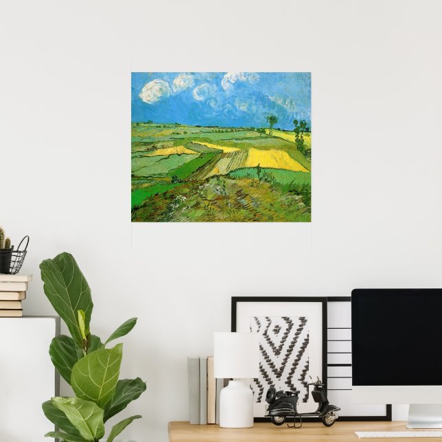 Van Gogh Spannmålsgårdar i Auvers under mulen himm Poster (Hemmakontoret)