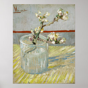 Van Gogh - Sprig av Blommar mandel i ett glas Poster