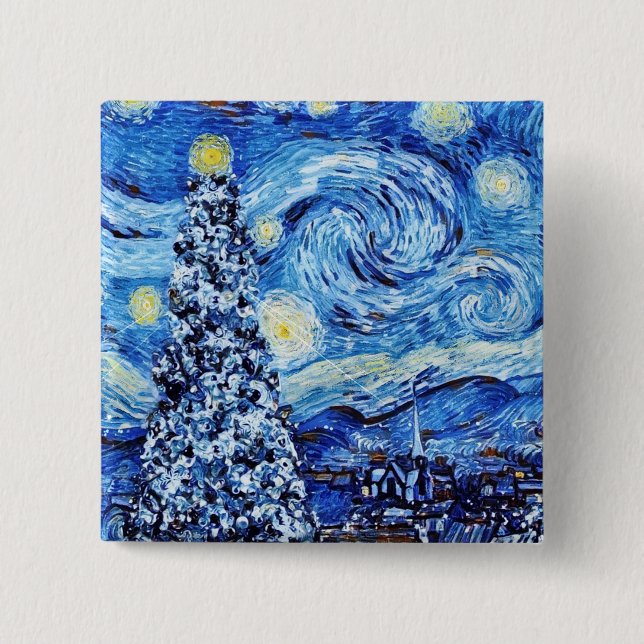 Van Gogh - Stärkelsenatten - Vit jul Knapp (Framsida)