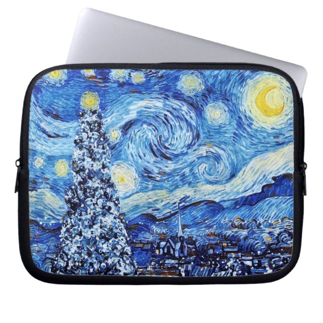 Van Gogh - Stärkelsenatten - Vit jul Laptop Fodral (Framsidan)