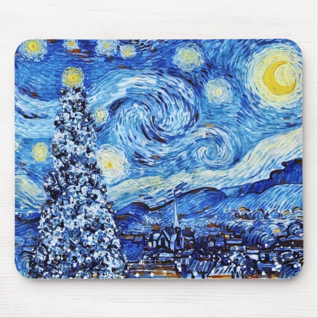 Van Gogh - Stärkelsenatten - Vit jul Musmatta (Framsidan)