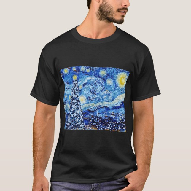 Van Gogh - Stärkelsenatten - Vit jul T Shirt (Framsida)