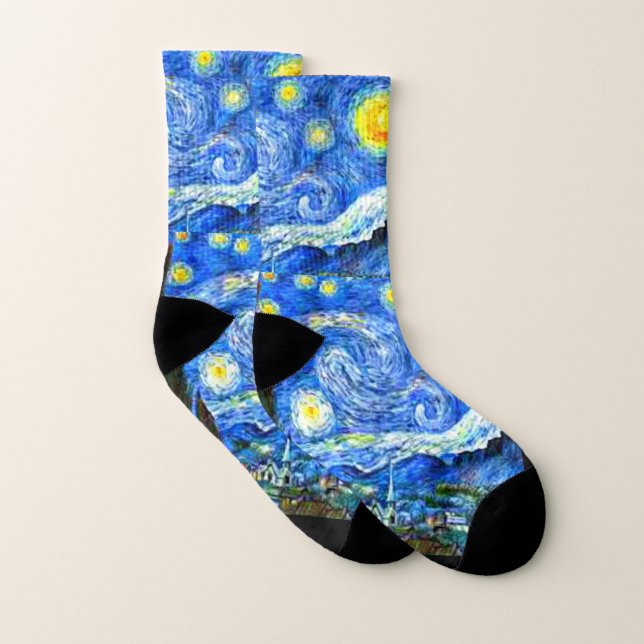 Van Gogh - Starry Natt - Art Socks Strumpor (Par)