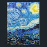 Van Gogh Starry Natt Art Writing Notebook Anteckningsbok<br><div class="desc">Den här Van Gogh Painting spiral som skriver journal har Vincent Van Goghs bild av nattlandskapet "Starry Natt" (1889). "Stjärnnatten" är en av de mest högpresterande oljemålningarna som produceras av den nederländske postimperialistmålaren Vincent van Gogh. Denna högkvalitativa Starry Night himlar-sammansättning är den anteckningsbok som du behöver. Besök min affär om...</div>