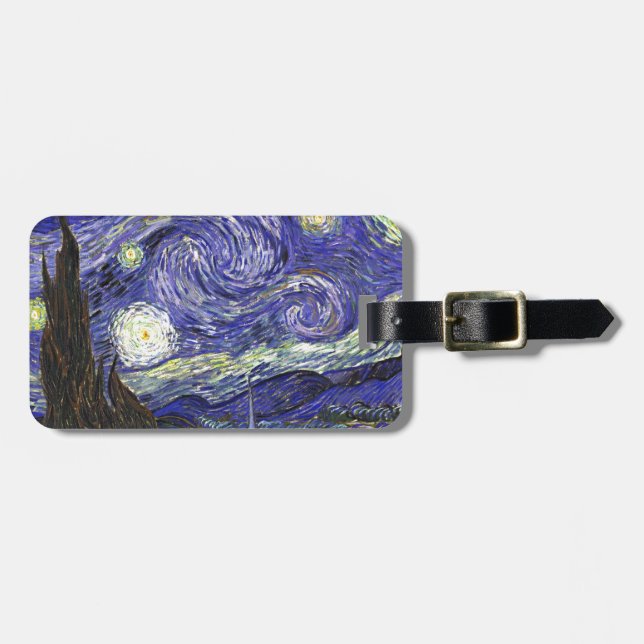 Van Gogh Starry Natt Bagagebricka (Horisontell Framsida)