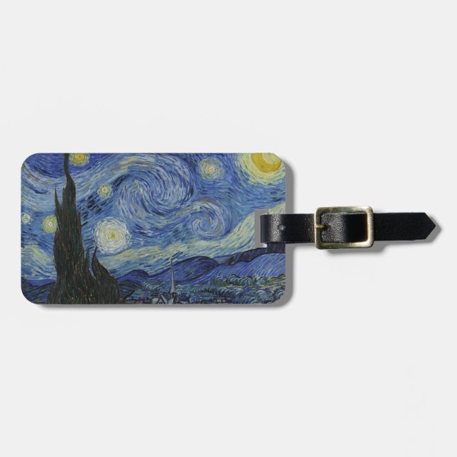 Van Gogh Starry Natt Bagagebricka (Horisontell Framsida)