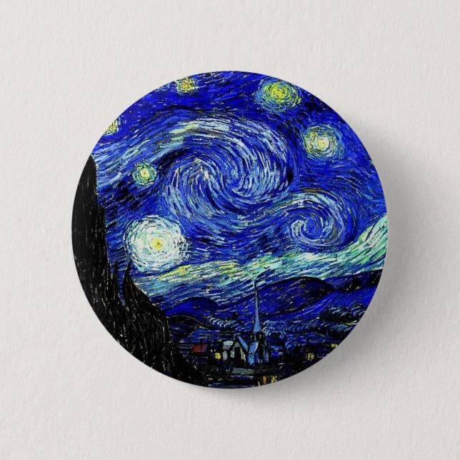 Van Gogh Starry Natt Fine Art Knapp (Framsida)