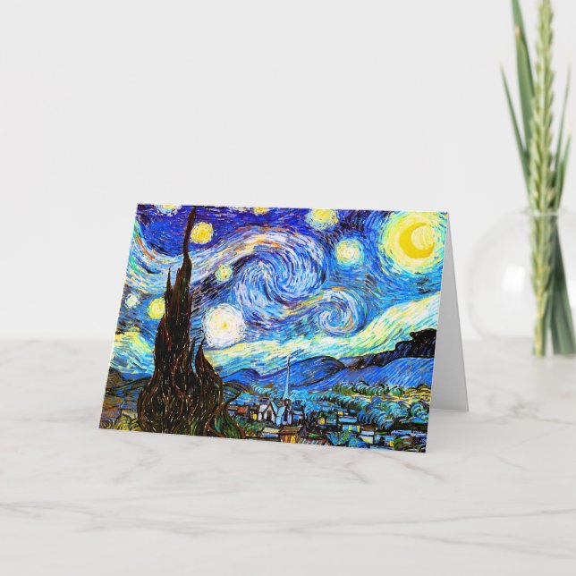 Van Gogh Starry Natt Fine Art Kort (Framsida)