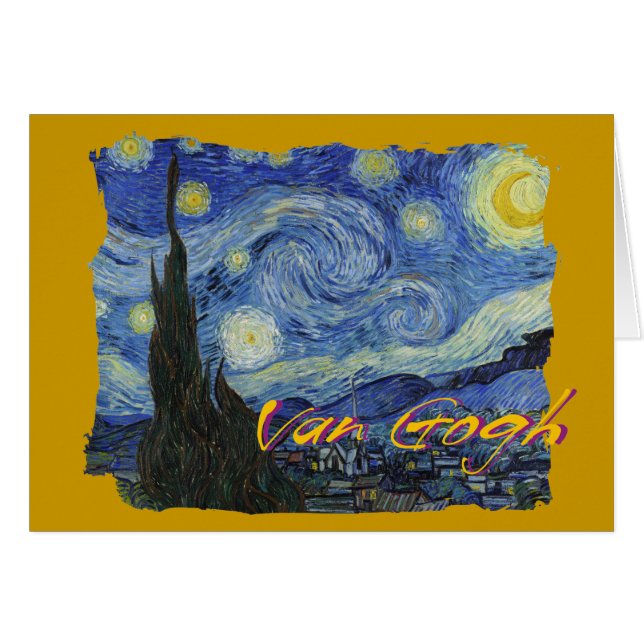 Van Gogh * Starry natt Hälsningskort (Framsidan Horizontal)