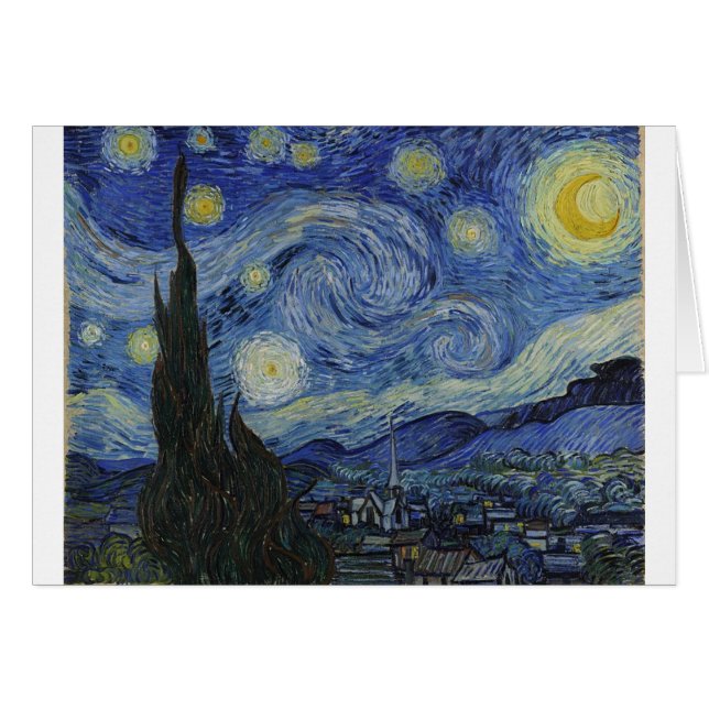 Van Gogh Starry natt Hälsningskort (Framsidan Horizontal)