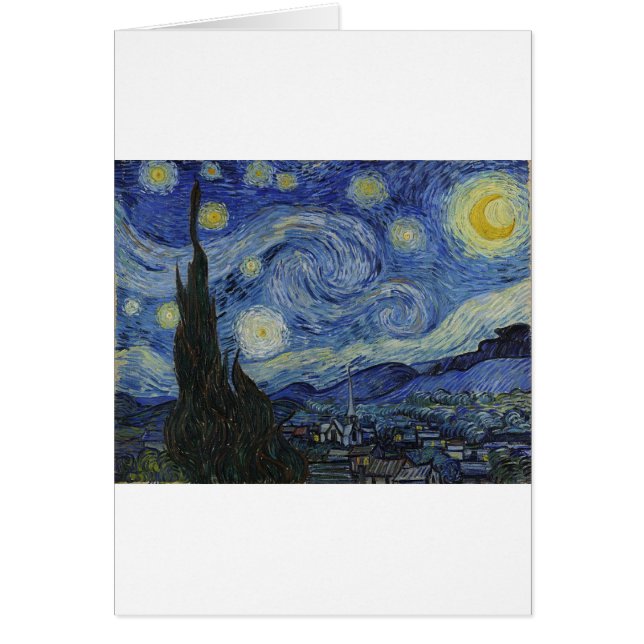 Van Gogh Starry natt Hälsningskort (Framsidan)