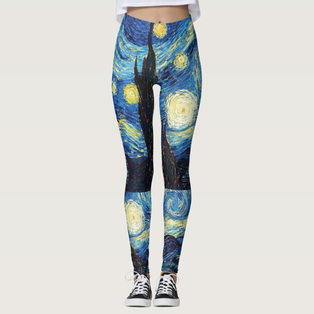 Van Gogh Starry natt Leggings (Framsida)