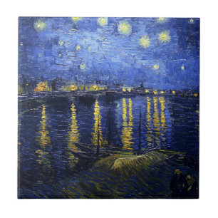 Van Gogh Starry Natt om Rhenplattan Kakelplatta