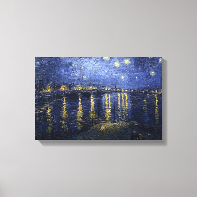 Van Gogh Starry Natt om Rhone Canvastryck (Framsida)