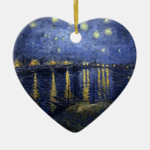 Van Gogh Starry Natt om Rhone Julgransprydnad Keramik