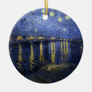 Van Gogh Starry Natt om Rhone Julgransprydnad Keramik