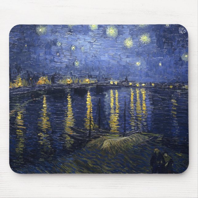 Van Gogh Starry Natt om Rhone Musmatta (Framsidan)
