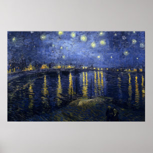 Van Gogh Starry Natt om Rhone Poster