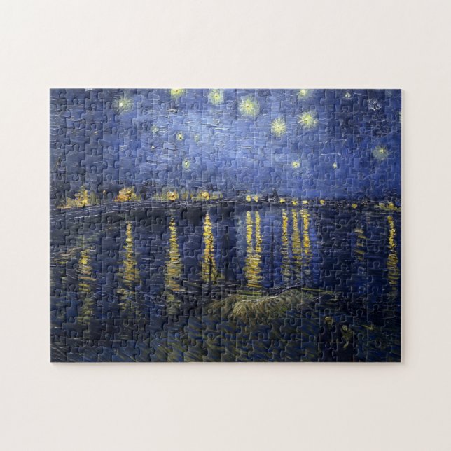 Van Gogh Starry Natt om Rhone Pussel (Horisontell)