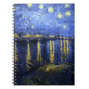 Van Gogh Starry natt över den Rhone Anteckningsbok