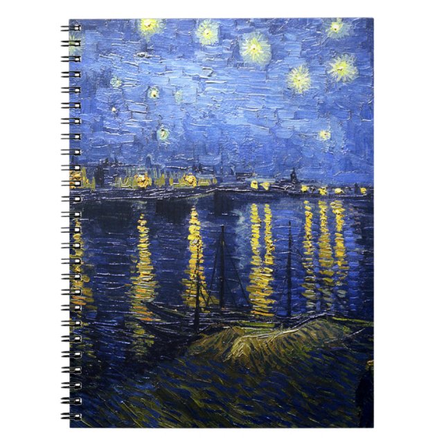 Van Gogh Starry natt över den Rhone Anteckningsbok (Framsidan)
