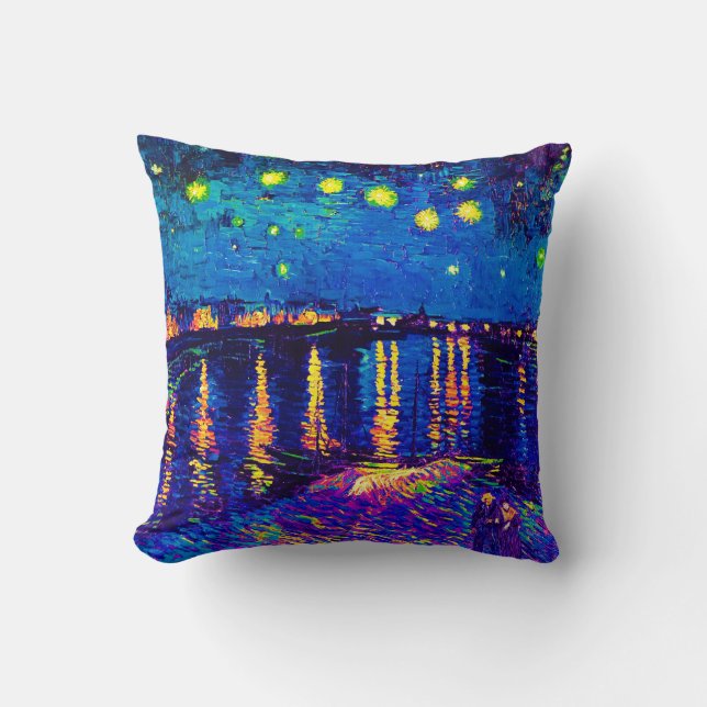 Van Gogh: Starry Natt over Rhone Pop Art Kudde (Framsida)