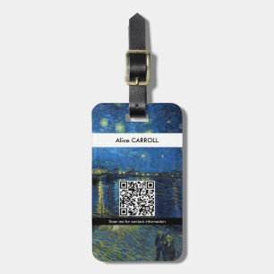 Van Gogh - Starry Natt over Rhone - QR-koden Bagagebricka