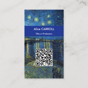 Van Gogh - Starry Natt over Rhone - QR-koden Visitkort