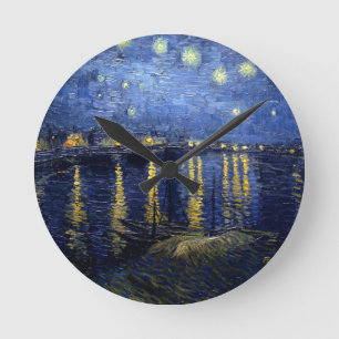 Van Gogh Starry natt över Rhone Rund Klocka